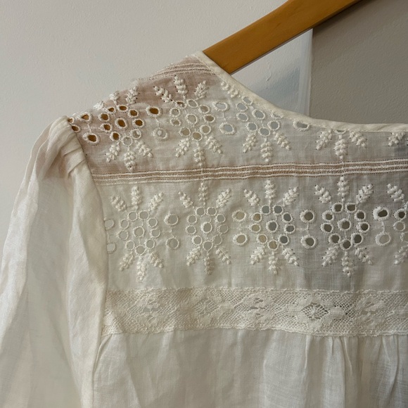 NWT Joie Sheer Beach Coverup, Intricate Details, Porcelain Color, Size Small - Picture 3 of 7